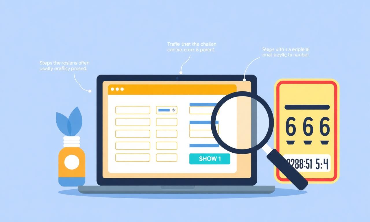 Illustration of online challan verification steps